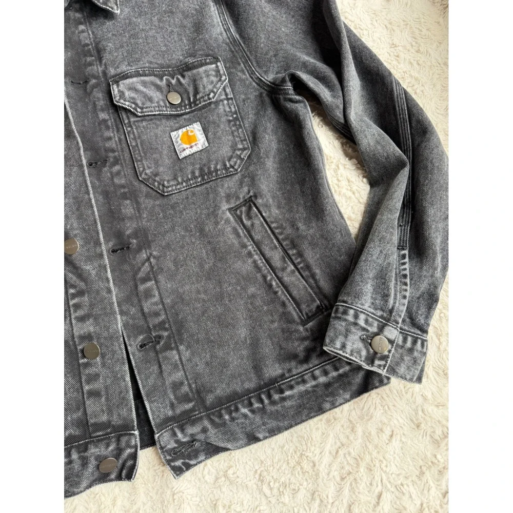 Carhartt WIP Stetson Jacket Black Denim Coat Organic Cotton Work in Progress S
